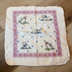 Fieldcrest Vintage Washcloth Ducks Bunny and Pig Made In USA 100% Cotton